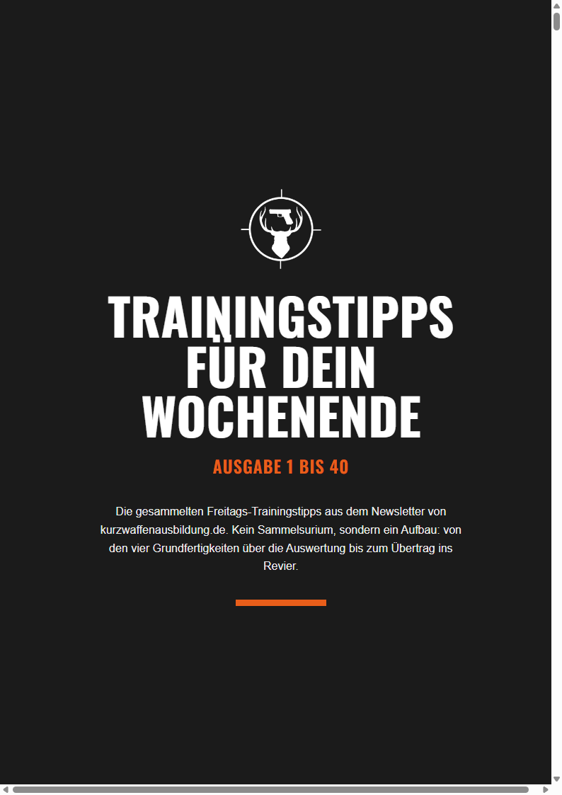 Titelseite der Sammlung Trainingstipps für Dein Wochenende